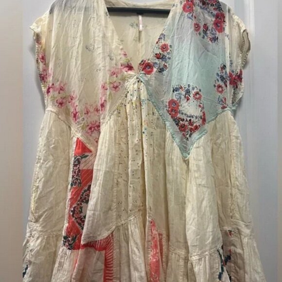 Free People Mended Like Scarves Tunic Mini Dress - Picture 3 of 4